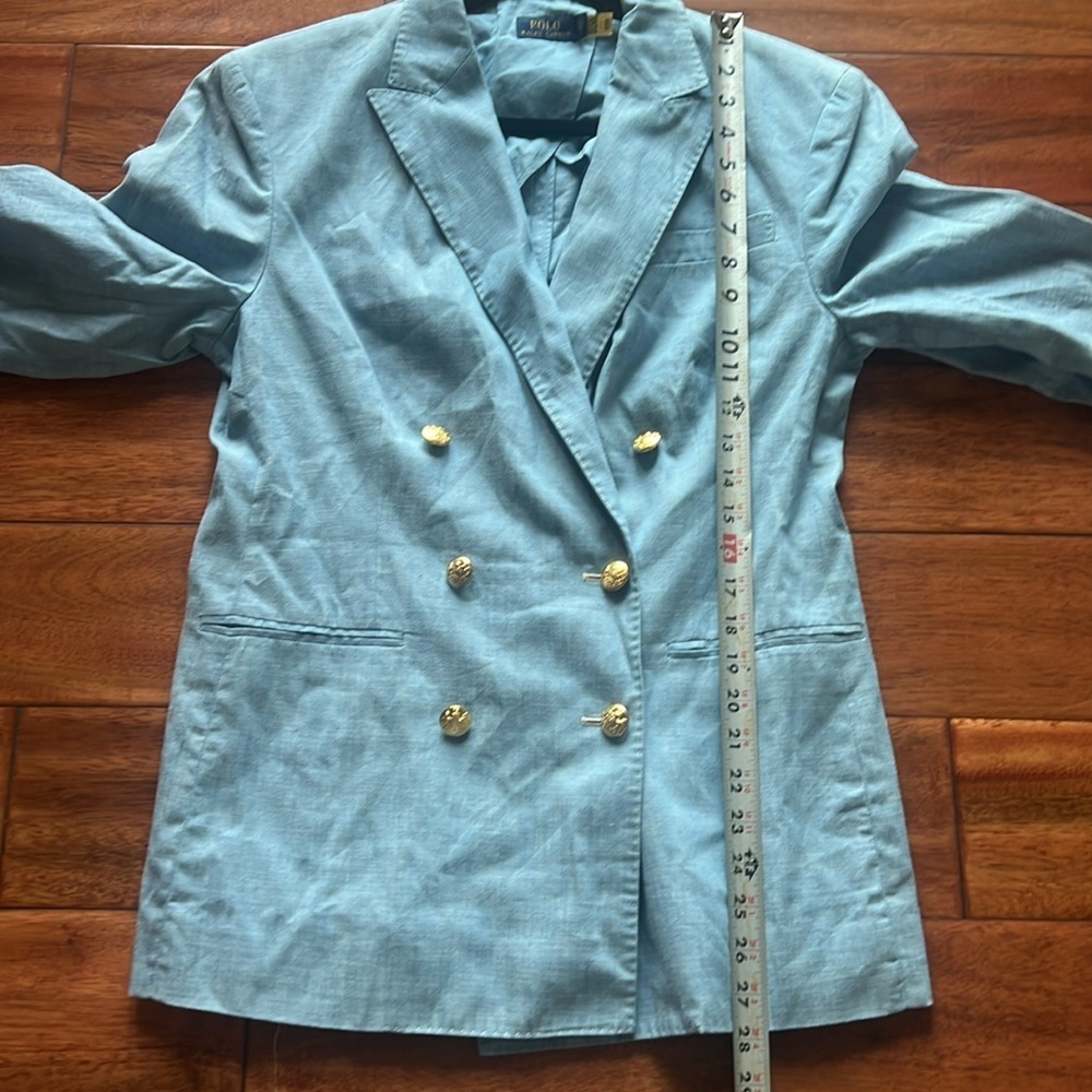NWOT  Polo Ralph Lauren Chambray Double Breasted Blazer Size 10 - Picture 10 of 10